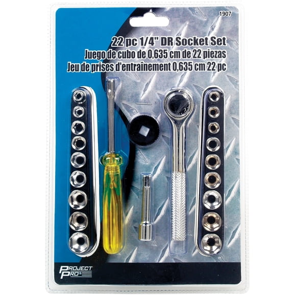 Performance Tool 1907 1/4" Drive 22-Piece Socket Set