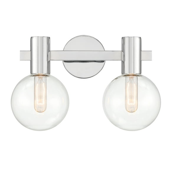 Chrome Two Light Bathroom Vanity from the Wright Collection