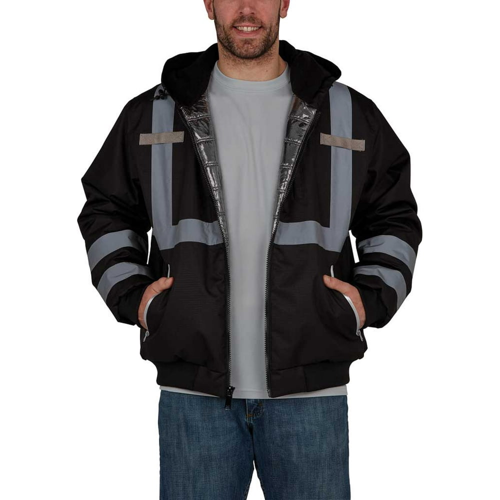 Utility Pro Wear Men's Utility Pro Reflective Bomber Jacket Black 2XL