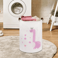 thumbnail image 5 of NOTIVIBE Collapsible Laundry Hamper Basket, Waterproof Fabric Storage Basket Gift Bag with Handles, Large Capacity Clothes Organizer for Bedroom, Nursery, Bathroom, Kids Room,Pink dinosaur, 5 of 6