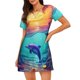 thumbnail image 1 of Disketp Hawaiian Island Dolphin para Camisón Corto de Manga Corta para Mujeres, Camisón Cómodo con Escote Redondo, Bonito y Confortable, 1 of 6