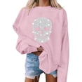thumbnail image 6 of Wiyuqeen Spooky Season Womens Sweatshirts Halloween Fall Sweat Shirts Long Sleeve Crew Neck Thin Fleece Graphic Pullover Holiday Party Outfits S-XXL, 6 of 7