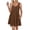 Brown, variant on Women's Plunge Wide Strap Mini Tank Dress with sixty % polyester thirty five % rayon five % spandex ideal casual summer