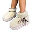 thumbnail image 2 of Viluyesy Womens Snow Boots Faux Fur Lined Platform Slip On Ankle Winter Boots Comfortable Plush for Outdoor Everyday Wear Beige Size 6-6.5, 2 of 7