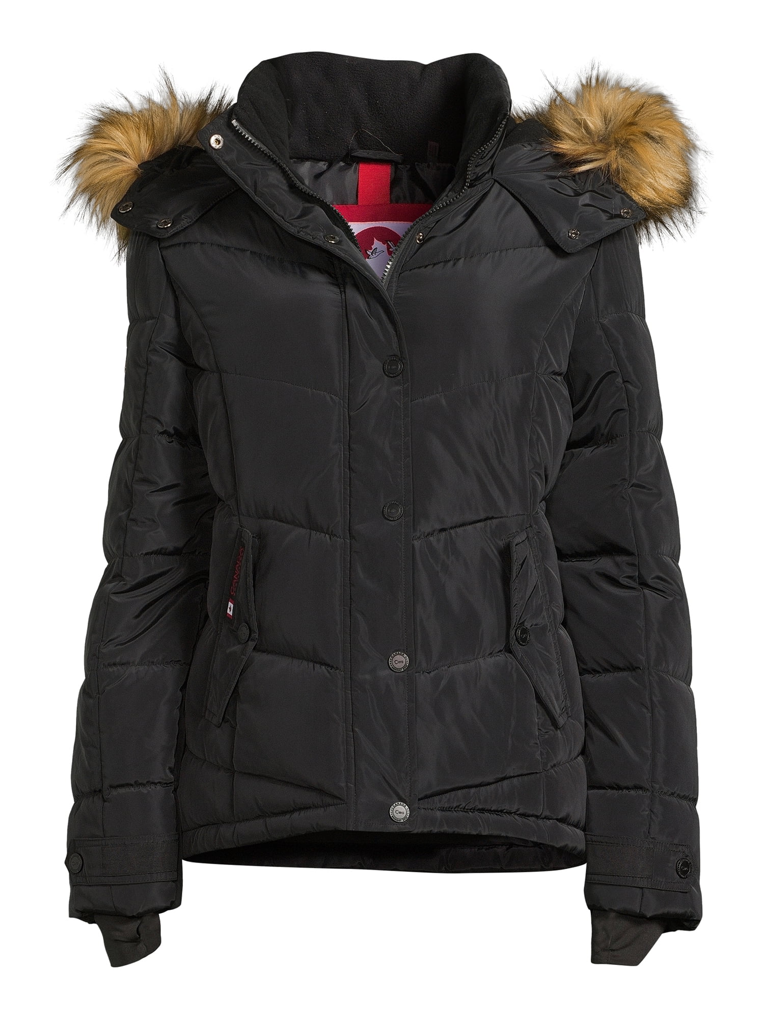 Canada Weather Gear Women's Classic Puffer Jacket with Faux Fur Trim Hood