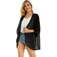 thumbnail image 3 of Womens Kimono Beach Cover Up Chiffon Cardigan Floral Tops Loose Capes, 3 of 6