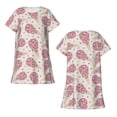 thumbnail image 5 of Salouo Sparkling Ice Cream Print Short Sleeve Sleepshirt for Womens Comfy Nightgown Scoopneck Cute Nightdress Ruffle -Large, 5 of 7