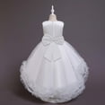 thumbnail image 4 of SDNall Girls Wedding Party Evening Formal Dance Dress Children Dress No Sleeve Princess Dress Flower Tail Dress Skirt Skirt Net Gauze Dress Canonicals Girls Dresses Age:9-10 Years, 4 of 9