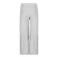 thumbnail image 3 of Mens Casual Cotton Linen Pants Loose Fit Elastic Drawstring Waist White, 3 of 7