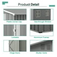 thumbnail image 2 of 4 x 10 ft Metal Outdoor Storage Shed with 2 Windows, Lean to Storage Sheds W/lockable Door, Foundation & Air Vents, All Weather Waterproof Garden Tool House for Backyard, Patio, Lawn, Gray, 2 of 7