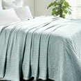 thumbnail image 2 of Superior Basketweave All-Season Cotton Blanket, Twin, Light Blue, 2 of 8