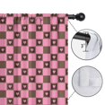thumbnail image 4 of Blackout Kids Curtains,Pink Brown Heart Checkered Pattern Childrens Insulated Curtains Set Of 2,Bedroom Essentials,Toddler Room Decor 52"x84", 4 of 5