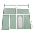 thumbnail image 5 of 40" Display Cabinet Distressed Tall Accent Distressed Cabinet Storage + 2 Doors Creamy Green, 5 of 12