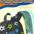 thumbnail image 5 of Football and Splat Grey Pattern 17" Waterproof Oxford School Backpacks for Teens, S-Shape Padded Straps, for School, Travel, Hiking, Camping, 5 of 5