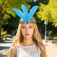 thumbnail image 2 of Unique Bargains 1 Pc Headband Feather Elastic Band Hairband for Women Lake Blue, 2 of 5