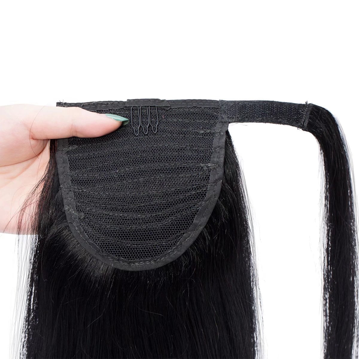 MY-LADY Women Clip in Ponytail Thick 100% Remy Human Hair Extensions Warp Around One piece Hairpiece Straight