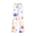 thumbnail image 4 of QATAINLAV Women's Cotton Linen Capri Pants Drawstring High Waisted Beach Pants Dressy Casual Comfy Cropped Trousers with Pockets Multicolor XL Back to College Sale, 4 of 6