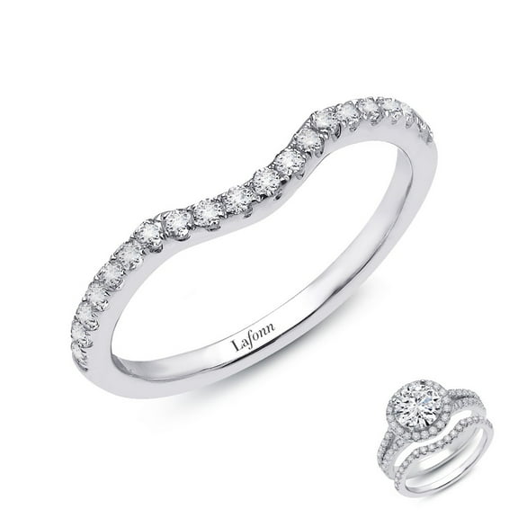 Lafonn Classic Sterling Silver Platinum Plated Lassire Simulated Diamond Ring (0.3 CTTW)
