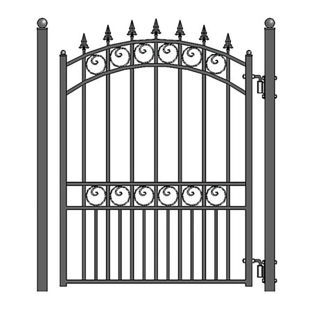 ALEKO Outdoor Garden Yard 5 x 4 feet Steel Pedestrian Gate London Style Black