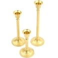 thumbnail image 5 of Koyal Wholesale Brushed Gold Taper Candle Holders, Set of 3, 5 of 5