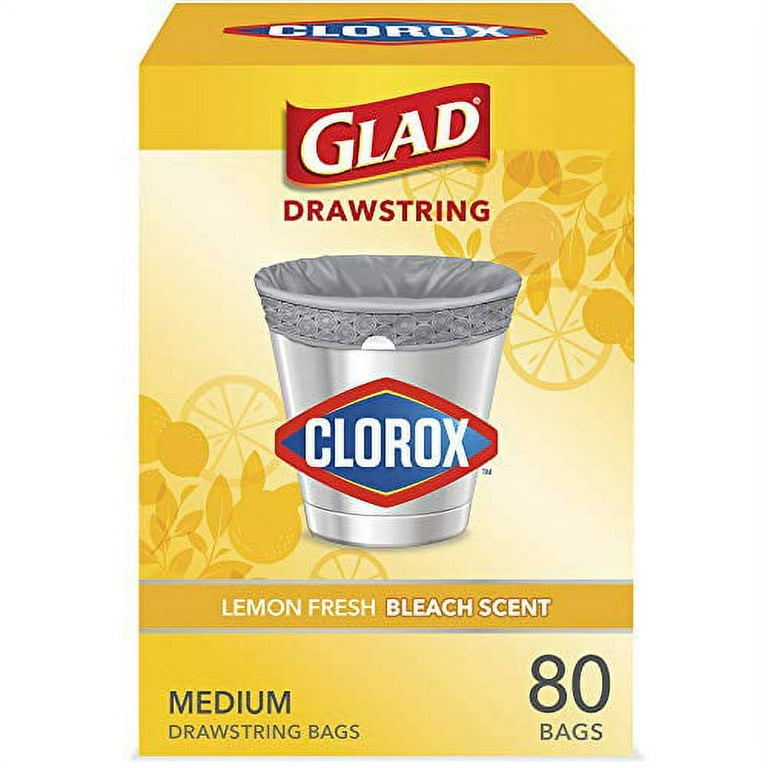 Glad with Clorox Lemon Fresh Bleach Scent Small Drawstring Trash Bags, 34  ct - Fry's Food Stores