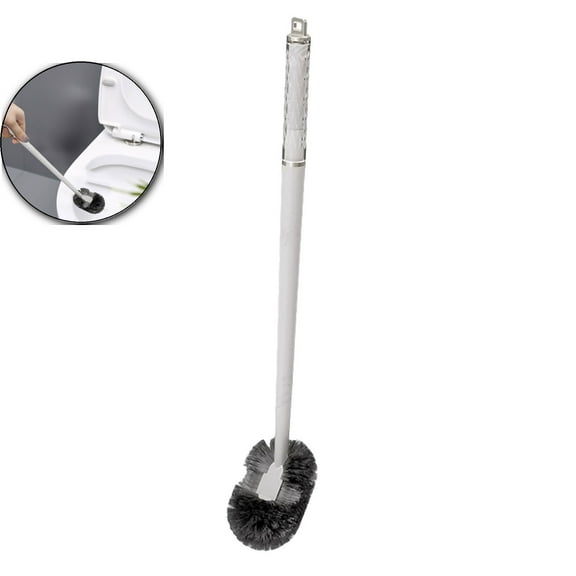 Long Handle Toilet Brush with Wall-Mounted Holder – 19.7" Bathroom Brush, Plastic Toilet Cleaning Brush, Scratch-Resistant for Home, Hotel
