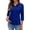 03Blue, variant on Women's Classic Polo Shirts 3/4 Sleeve Collared Button Down Casual Tops with Pocket for Office Work Golf Weekend Outings Ginger M