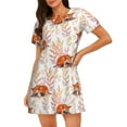 thumbnail image 1 of Fotbe Cute Sleepy Fox Bata de Dormir para Mujer con Estampado, Camisón de Algodón de Manga Corta, Ropa de Dormir Casual, 1 of 6