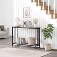 thumbnail image 6 of 105*30*81 Console Table, Sofa Tables Narrow Entryway Table with Glass Shelf and Metal Frame, 41.5” Behind Couch Table Industrial Hallway Table for Living Room, Foyer, Bedroom, Gray, 6 of 8