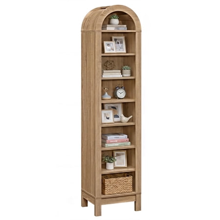 Gymax 71'' Tall Arched Bookcase 8-Tier Modern Arch Bookshelf w/ 3 Adjustable Shelves