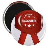 CafePress - A Product Of Massachusetts Magnets - 2.25" Round Magnet, Refrigerator Magnet, Button Magnet Style
