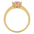 thumbnail image 3 of 1 ct Heart Cut Simulated Pink Diamond Solitaire 14K Yellow Gold Womens Engagement Ring, 3 of 4