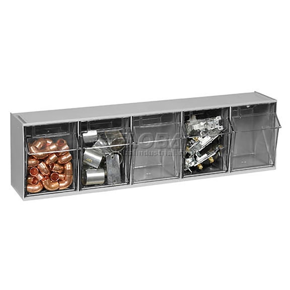 Quantum QTB305 Tilt Out Storage Bin- 5 Compartments Gray