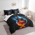 thumbnail image 3 of Homewish Guitar Print 7 Pieces Bedding Comforter Set,Rock Music Full Bedding Set,Musical Instrument Lovers Fitted Sheet Flat Sheet For Boys Kids,Ultra Soft Home Decor, 3 of 8