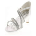 thumbnail image 3 of Forever Glamour-28 Kids Rhinestone Flower Sparkling Bling Heel designed Dress Sandals, White/White, 3, 3 of 4