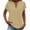 Khaki, variant on Pxxlle Plus Size Womens Shirts Cotton Linen Cap Sleeve Shirt Summer Casual Button V Neck Tops Khaki S
