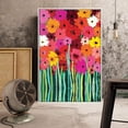 thumbnail image 2 of IDEA4WALL Framed Canvas Wall Art Minimalist Colorful Flowers Painting Prints for Modern Home Decoration Ready to Hang - 16x24 inches, 2 of 4