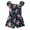 thumbnail image 2 of GAP Girl's Soft Chambray Short Puff Sleeve One Piece Romper (Navy Uniform, 6/7), 2 of 2