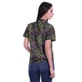 thumbnail image 4 of Moomaya Printed Half Sleeve Shirt For Women Button Down Collar Casual Top, 4 of 6