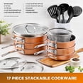 thumbnail image 2 of Gotham Steel Stackmaster Nonstick Pots & Pans Set, 17 Piece Stackable Cookware Set, 2 of 2