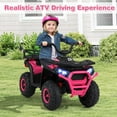 thumbnail image 4 of OLAKIDS 24V Ride on Car, Kids ATV with Bluetooth, Music, LED Lights, Power Display, Rear Storage Rack, Spring Suspension, Electric 4 Wheeler for Kids Boys Girls Aged 3+ Years, 4 of 9