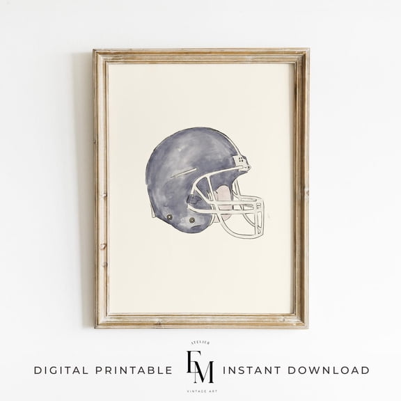 Navy Blue Baseball Helmet Boys Art Print Blue Baseball Decor Blue Nursery Baseball Theme Nursery Sport Art Toddler Room Decor Boys Room Art Home Decor #2487, Unframed Poster Size 8x12
