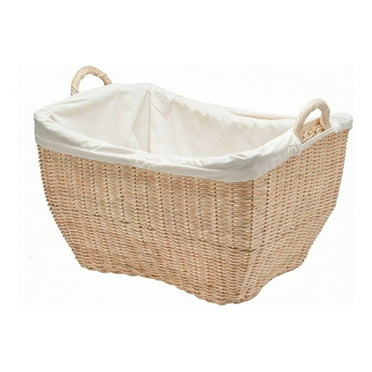 Alieon 1060053 Wicker Laundry Basket with Liner, 21.5" x 16" x 15.5", Natural Color