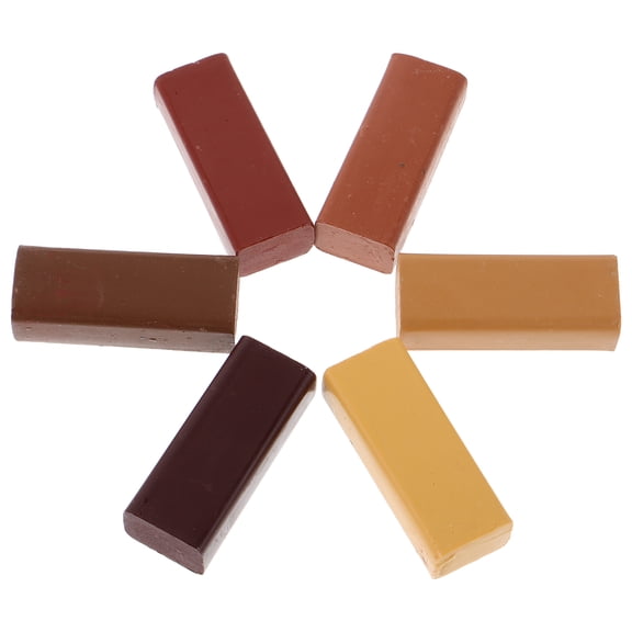KALLORY Furniture Repair Wax Sticks Assorted Colors 6 Pieces Heat Melt Technology for Home and Wood Repair