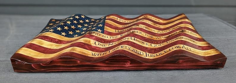 American Wood wooden flag 36 Inch