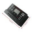 thumbnail image 2 of Regulador de panel solar Controlador de carga de batería Pantalla LCD Gestión completa de carga PWM de 4 etapas, 60A, Negro, 3 botones Scienceny HA5851-12B, 2 of 6
