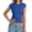 Blue, variant on Womens Cap Sleeve Tops Summer Crew Neck Short Sleeve Shirts Slim Fit Basic Ribbed Tees Y2K Going Out Crop Tops