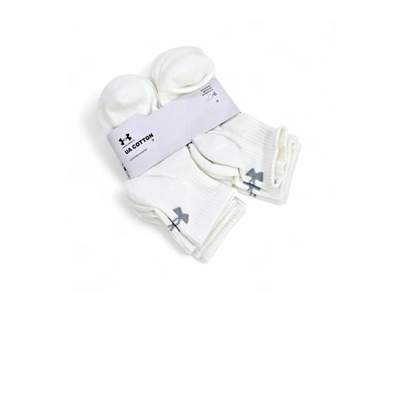 Under Armour UA Cotton Men's Quarter Socks, 6 Pairs Color: White Size: Medium Unisex