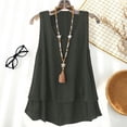thumbnail image 2 of WMTBSRSW Women's Linen Sleeveless Tank Tops Summer Scoop Neck Double Layer Shirts Casual Flowy Tunic Blouses Gray Small, 2 of 8