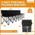 thumbnail image 3 of Lilypelle 6-Seater Sports Bench, Folding Bench Chair Sideline Bench with Back, Stadium Seats Camping Chairs Portable Team Bench for Soccer & Football Sidelines, Tailgating, Camping & Events, 3 of 7